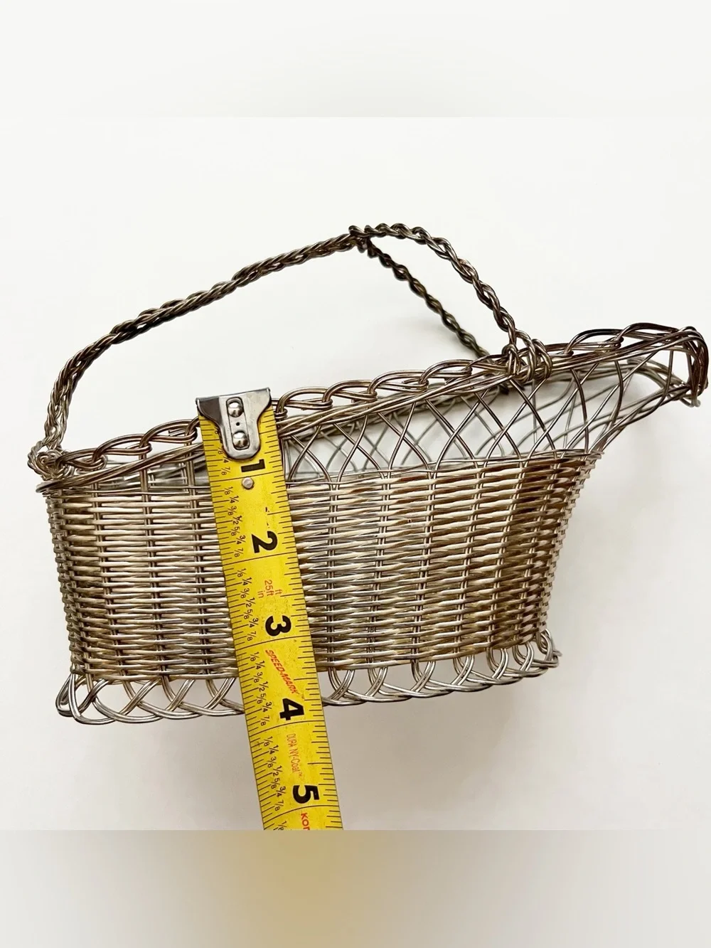 William Adams France Silver-Plated Wire Wine Basket Caddy Bottle Holder